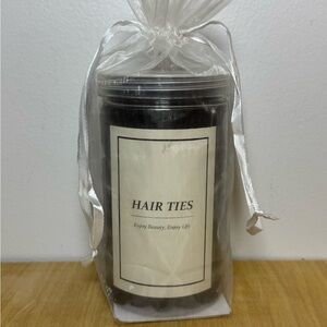Black Hair Ties in Sheer Bag